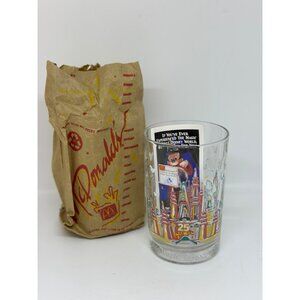 VTG McDonalds Disney World 25th Anniversary Remember The Magic Donald Duck Glass
